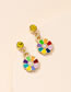 Fashion Gold Alloy Oil Drop Colorful Sun Flower Earrings