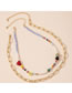 Fashion X821-beaded Necklace Colorful Rice Beads Beaded Love Necklace