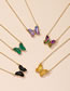 Fashion Yellow Butterfly Alloy Glass Butterfly Necklace