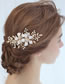 Fashion 15# Geometric Pearl Twisted Flower Braided Hair Comb