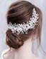 Fashion Hairband Silver Geometric Rhinestone Flower Leaf Braided Headband
