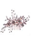 Fashion Hairpin Silver Geometric Rhinestone Flower Leaf Braided Hairpin