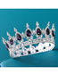 Fashion Purple And Red Diamonds On Silver Metal Geometric Crown With Diamonds