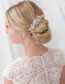 Fashion Hair Comb Rose Gold Rhinestone Pearl Flower Insert Comb