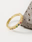 Fashion Colorful Round Diamonds Copper Inlaid Single Row Color Zirconium Open Ring