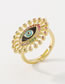 Fashion Four Eyes Copper Inlaid Zirconium Eye Open Ring
