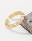 Fashion Pink Copper Inlaid Zirconium Geometric Drip Ring
