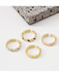 Fashion Yellow Copper Inlaid Zirconium Geometric Drip Ring