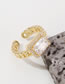 Fashion White Diamond Copper Inlaid Square Zirconium Open Ring