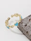 Fashion Blue Bronze Diamond Drop Oil Love Heart Ring