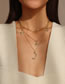 Fashion Gold Alloy Diamond Star And Moon Multilayer Necklace