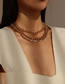 Fashion Gold Alloy Geometry Thick Chain Double Necklace