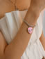 Fashion Pink Alloy Diamond-studded Oil Dripping Alien Bracelet