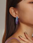 Fashion Blue+purple Resin Gradient Geometric C-shaped Earrings