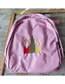 Fashion Pink Oxford Embroidered Large Capacity Backpack