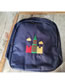 Fashion Blue Pu Geometric Embroidered Large Capacity Backpack