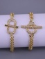 Fashion Br158-2 Copper Gold-plated Diamond Ot Buckle Bracelet