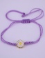Fashion Purple Copper Dripping Oil Chrysanthemum Braided Bracelet