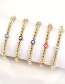 Fashion Red Gold-plated Copper Bead Beaded Eye Bracelet