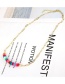 Fashion Gold Colored Clay Stitching Chain Necklace