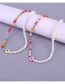 Fashion Red Colorful Rice Beads Stitching Pearl Beaded Eye Necklace