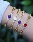 Fashion Red Gold-plated Copper And Zirconium Geometric Eye Bracelet