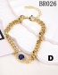 Fashion Blue Gold-plated Copper And Zirconium Geometric Eye Bracelet