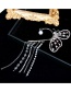 Fashion Silver Geometric Diamond-studded Butterfly Pearl Tassel Earrings