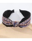 Fashion Black Fabric Colorful Knit And Knotted Wide-brimmed Headband