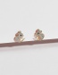 Fashion Mouse Copper And Diamond Mouse Stud Earrings
