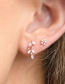 Fashion White K Copper Diamond Flower Wicker Wrong Stud Earrings