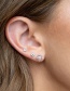 Fashion White K Gold-plated Copper Geometric Flower Earrings