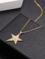 Fashion Gold Copper And Diamond Five-pointed Star Necklace