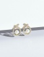 Fashion Gold Copper And Diamond Geometric Stud Earrings
