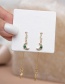 Fashion Green Copper Inlaid Zirconium Moon And Star Earrings