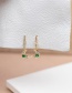 Fashion Green Copper Inlaid Zirconium Moon And Star Earrings