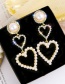 Fashion Silver Alloy Love Pearl Earrings
