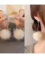 Fashion White Alloy Antler Hair Ball Snowflake Earrings