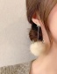 Fashion White Alloy Antler Hair Ball Snowflake Earrings