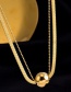 Fashion Gold Titanium Steel Geometric Transfer Ball Necklace