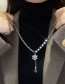 Fashion Silver Alloy Diamond Snowflake Y Necklace