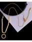 Fashion Gold Titanium Steel Geometric Round Necklace