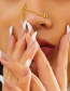 Fashion Four Imitation Gold + Transparent Color Diamond 0010 Metal Geometric Irregular Piercing Nose Nail