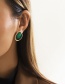 Fashion Section One-gold + Green 2461 Alloy Geometric Irregular Earrings