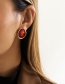 Fashion Section One-gold + Red 2461 Alloy Geometric Irregular Earrings