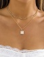 Fashion Gold+black 3073 Metal Geometric Drop Oil Moon Square Brand Double-layer Necklace