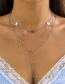 Fashion White K Metallic Sequin Tassel Chain Necklace