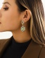Fashion Two Yajin Alloy Inlaid Turquoise Pearl Earrings