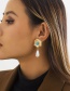 Fashion Two Yajin Alloy Inlaid Turquoise Pearl Earrings