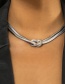 Fashion White K Metal Knotted Chain Necklace